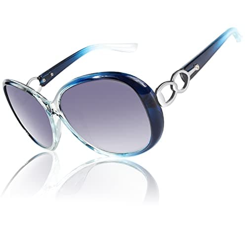 Image of CGID Womens Sunglasses Ladies Polarised Retro Big Frame Designer Oversized Sun Glasses UV Protection Shades with Rhinestones Gradient Grey Lens