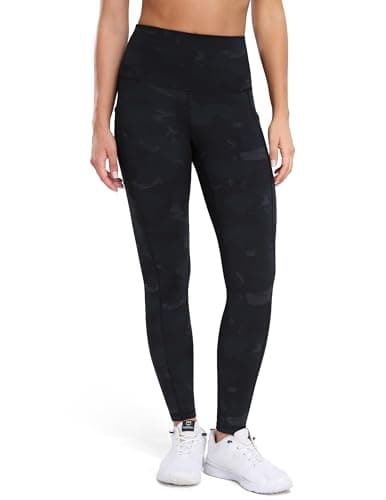 Image of Colorfulkoala Women's High Waisted Tummy Control Workout Leggings 7/8 Length Yoga Pants with Pockets (L, Splinter Camo)