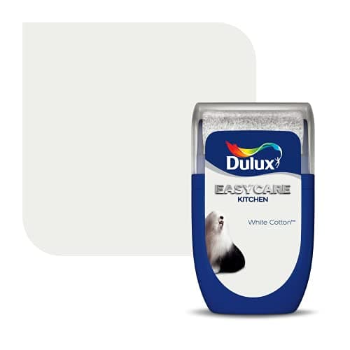 Image of Dulux Easycare Kitchen Tester Paint, White Cotton, 30 ml