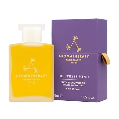 Image of Aromatherapy Associates Bath and Shower Oil, Luxury Spa, Natural Bath, Bath Oil, Vegan, Cruelty Free, Environment Friendly (55 ml (Pack of 1), De-Stress Mind Bath and Shower Oil)