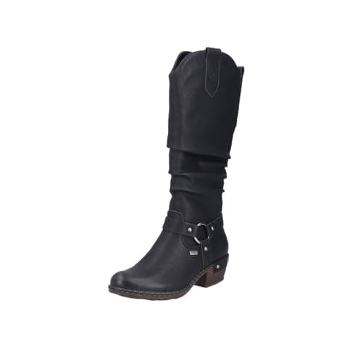 Image of Rieker Women's 93670 High Shaft Boots (Black, UK Footwear Size System, Adult, Women, Numeric, Medium, 6.5)