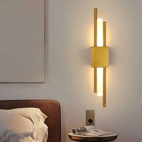 Image of Comely LED Wall Light Indoor, 10W Gold Modern Wall Lamp, Creative Acrylic LED Wall Sconce Lights for Living Room Bedroom Hallway Stair, 3000K Warm White