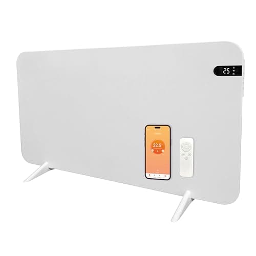 Image of Könighaus 600 W Smart Dual Infrared Heater Wi-Fi App Control with Remote Control Including Towel Holder Feet and Mounting Material Colour: White