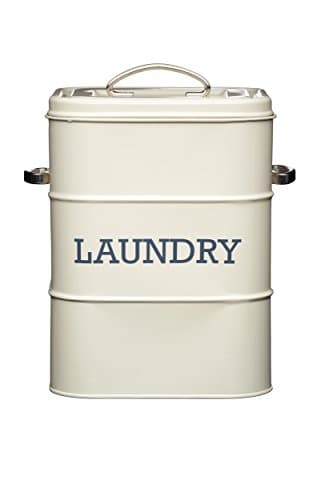 Image of KitchenCraft Living Nostalgia 3 kg Metal Laundry Powder Tin, Kitchen/Utility Detergent Storage Box Accessory, 19 x 16 x 27 cm - Antique Cream