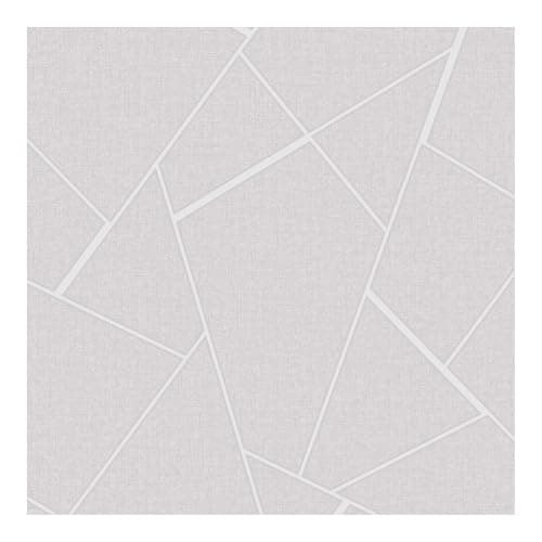 Image of Superfresco Quartz Fractal Metallic Grey and Silver Geometric Wallpaper