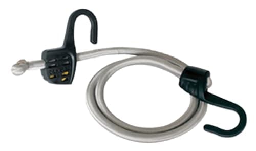 Image of MASTER LOCK Bungee with Hooks [150 cm Bungee] [Adjustable Length from 15 cm to 150 cm] [Steel Hook] 3138EURDAT - Ideal for Transporting, Packing and Securing Loads