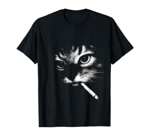 Image of Cat Smoking Cigarette Funny Meme for Kitten Lovers T-Shirt