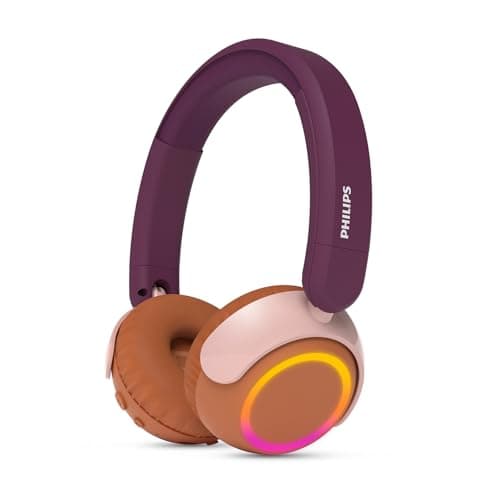 Image of Philips TAK4200MP 4200 Series On Ear Wireless Kids Foldable Headphones - 45 Hours Playback, Volume Limited, Audio Sharing, USB-C Cable included - Magenta Purple