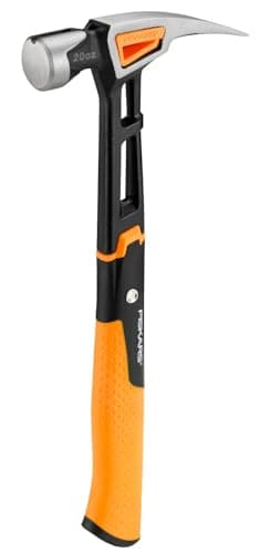 Image of Fiskars Universal Hammer IsoCore XL for driving Nails, Length: 39 cm, Weight: 0.95 kg, Black/Orange, 1020215