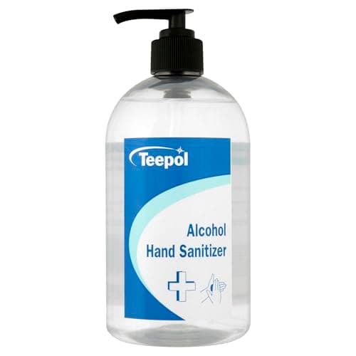 Image of Teepol Alcohol Hand Sanitizer 500ml - Moisturising Hand Sanitizer Gel - Non Sticky - Fast-Acting & Effective Against 99.9% of Germs - Pump Bottle 500ml