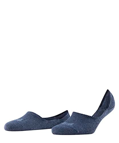 Image of FALKE Women's Invisible Step High Cut W In Cotton No-Show Plain 1 Pair Liner Socks, Blue Navy Melange 6127, 5.5-6.5
