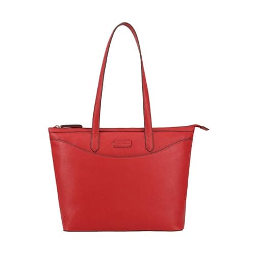 Image of Lloyd Baker London – GLOSHI Leather Tote Bag: Women's Classic Modern Design in 100% Genuine Full Grain Leather with a Full Zip Closure- SAMBA (Red)