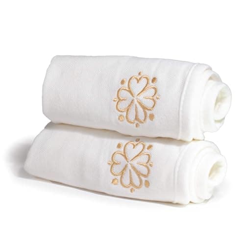Image of Oscar Charles Organic Cotton Cleansing Cloths, Double-Sided Design for Gentle Exfoliation Face Cloth, Makeup Remover Premium Face Towels, Reusable Cleansing Cloths.