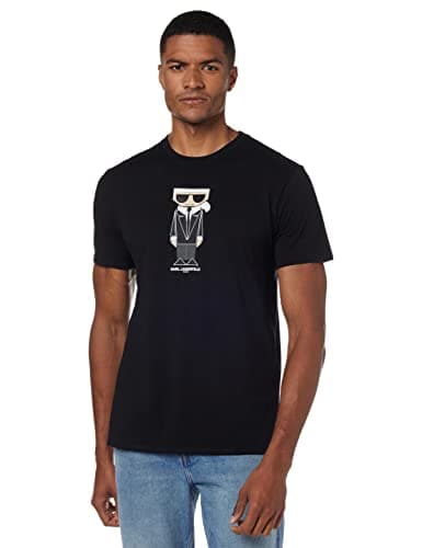 Image of KARL LAGERFELD Paris Men's Kocktail Karl Short Sleeve Crew Neck T-Shirt, Black, Large