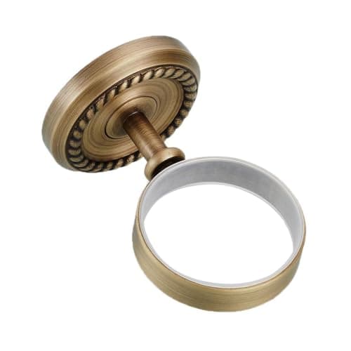 Image of lopituwe Bathroom Brass Rack Wall Mounted Holder Features Stylish Brushed Finish and Durability for Everyday of Tumbler Bathroom Tumbler Holder Wall Mounted Cup