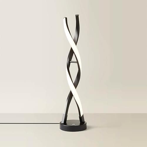 Image of ValueLights | Matt Black Double Twist Table Lamp Integrated LED Touch Button Lighting | Table Lamps, Home Décor & Improvement Essential