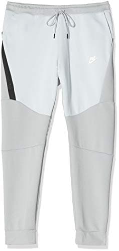 Image of Nike M Nsw Tch Flc JGGR Sport Trousers - Light Smoke Grey/Pure Platinum/(White), Large-T