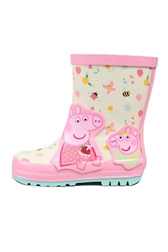 Image of Peppa Pig Girls Wellies | Kids Waterproof Wellington Boots | Toddler & Children’s Rain Boots with Grip Sole, Pink Floral Design, From Sizes UK 5–10 (UK8-EU26)