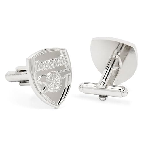 Image of Officially Licensed Arsenal FC Official Silver Plated Crest Cufflinks in Presentation Gift Box -present for any gooners