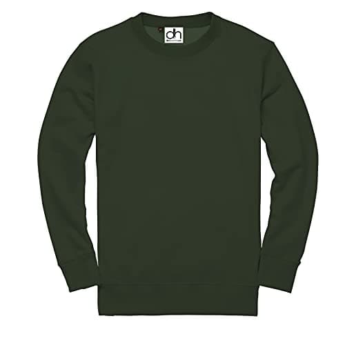 Image of D&H CLOTHING UK Premium Sweatshirts Plain Workwear Casual Crewneck Jumper Sweater Sports Leisure Fleece (XL, Forest)