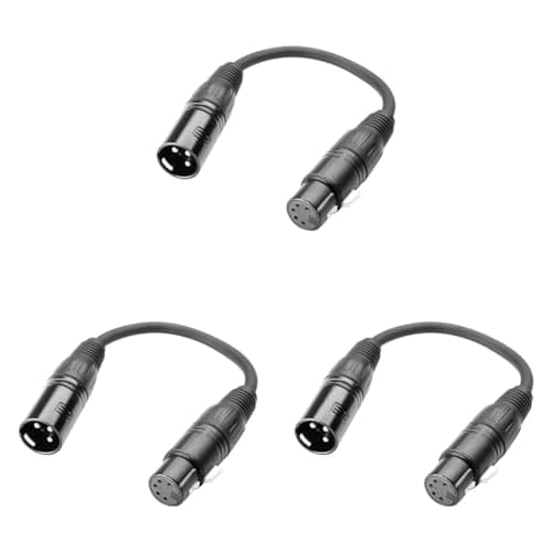 Image of Adam Hall Cables 3 STAR DHM 0020 - Adapter Cable DMX 5-pole XLR female to 3-pole XLR male | 0.2 m (Pack of 3)
