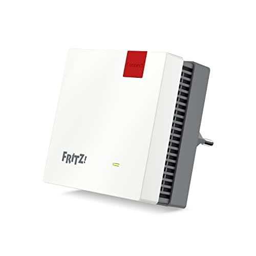 Image of AVM FRITZ! Repeater 1200 AX (Wi-Fi 6 repeater) equipped with two radio units 5 GHz band (up to 2,400 Mbps), 2.4 GHz band (up to 600 Mbps), German-language version)