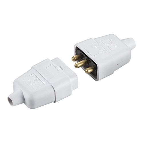 Image of Knightsbridge SN2121 W 3-Pin Mains Connector, White, 10A