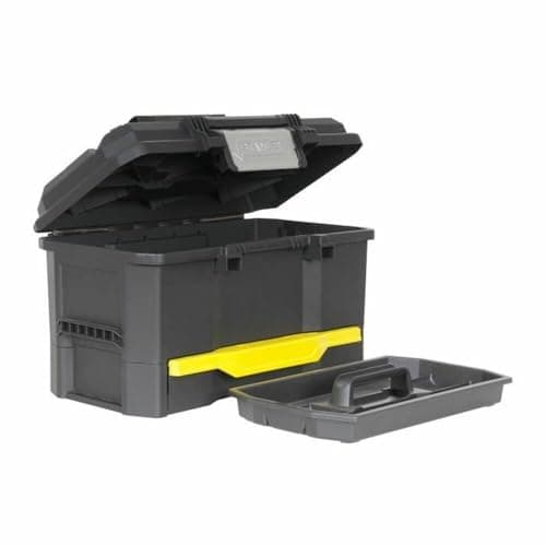 Image of STANLEY Deep Toolbox Storage, 1 Touch Latch, Portable Tote Tray with Drawer, 19 inch, 1-70-316