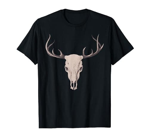 Image of Deer skull boho design spirit animal creepy halloween skulls T-Shirt