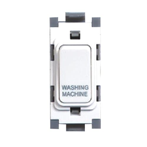 Image of Deta Gridswitch Double Pole 20A 2 Way Module Washing Machine Switch - White