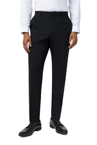 Image of Ted Baker Premium Panama Slim Fit Suit Trousers for Men in Black