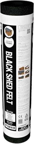 Image of Waterproof Black Shed Roof Felt 1m x 2m, Durable Weatherproof Covering for Garden Sheds, Kennels, Hutches, and Outdoor Buildings
