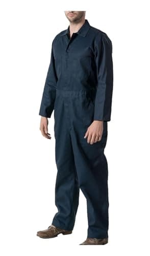 Image of GRS Mens C2 Dark Navy Work Overall - Protective Coverall Workwear Boiler Suit for Mechanics Workshop Warehouse College Student Garages DIY (Large - 44" Chest)