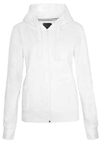 Image of MALAIKA ® Ladies Plain Colour Hoodie Womens Fleece Hooded Top Zip Zipper Hoodie Sweatshirt Available in 22 Colours Plus Sizes Small-XXXXXL (UK 6-22) Cream