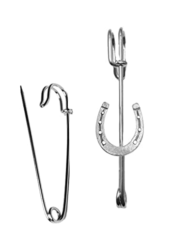 Image of ppe17 Horseshoe on a 2.5" 6.35cm Kilt Pin Scarf / Brooch with English Pewter Emblem