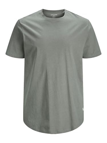 Image of JACK & JONES Mens Jjenoa Tee Crew Neck Ps T-Shirt, Grey, 4XL Plus UK
