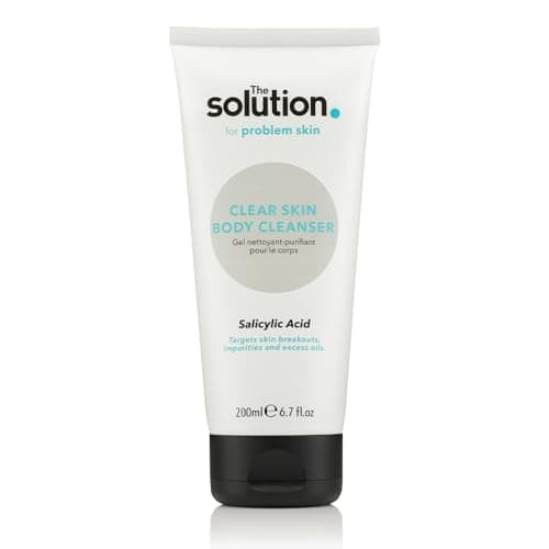 Image of The Solution Salicylic Acid Clear Skin Body Cleanser (200ml). Back Acne Treatment with Tea Tree, Daily Blemish Control Cleanser for Body, Pore minimiser, Vegan & Cruelty Free Salicylic Acid Shower Gel