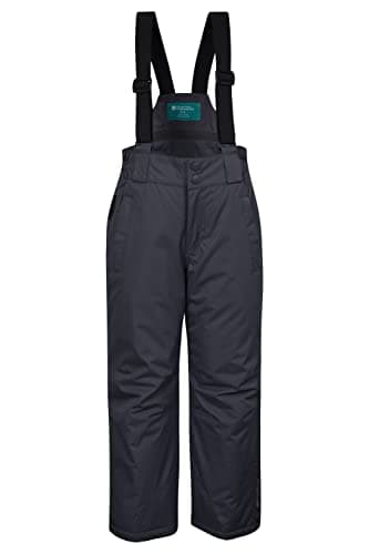 Image of Mountain Warehouse Raptor Kids Snow Pants - Snowproof Boys Ski Trousers, Detachable Braces Bottoms - Ideal for Winter Skiing Holidays & Snowboarding Dark Grey 2-3 Years