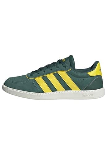 Image of adidas Unisex Kids BREAKNET Sleek Shoes Junior, Collegiate Green/Yellow/Off White, 6 UK