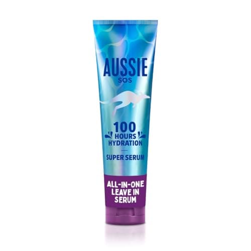 Image of Aussie Super Serum Leave-in Conditioner Hair Serum Treatment, for Dry, Damaged Hair. 100 Hours of Hydration, Smooth, Soften, Detangle, Prevent Split Ends and Boost Shine, 160ml