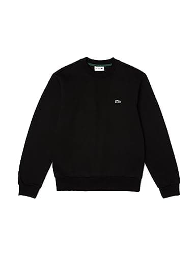 Image of Lacoste Men's Fleece Crew Neck Sweatshirt, Noir, XXL