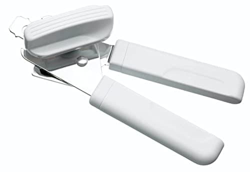 Image of KitchenCraft Multi Function Can Opener with Built in Bottle Cap Remover, 18cm (7.1"), White/Silver