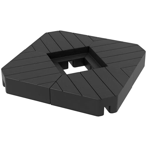 Image of Outsunny Umbrella Weights for Cantilever Parasols, Set of 4 Heavy Duty Parasol Base Stand Weights, 80kg Sand or 60kg Water Filled, Black