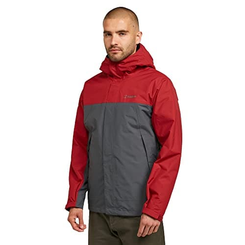 Image of Berghaus Men's Stormcloud Prime 3-in-1 Waterproof Jacket with Adjustable Hood and 2 Zipped Pockets, Men's 3-in-1 Jacket, Men's Raincoat (UK, Alpha, M, Regular, Regular, Red)