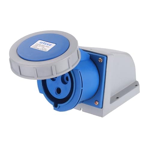 Image of sourcing map 220-240V 3 Pin CEE Industrial Socket Connector, 32A 2P+E IP67 Waterproof Female Connectors Surface Mounted Sockets for Industry Aviation