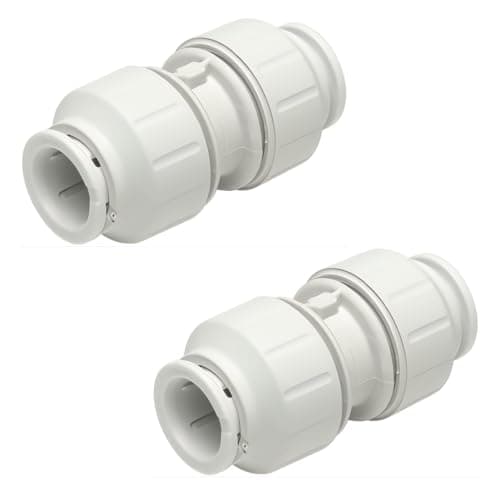 Image of JD Brands 15mm Push Fit Straight Connectors (2 Pack) | Tool-Free Pushfit Plumbing Fittings for 15mm Copper & Plastic Pipes | Easy-Fit Radiator & Water Pipe Fittings – Equal Straight Push-Fit Joint