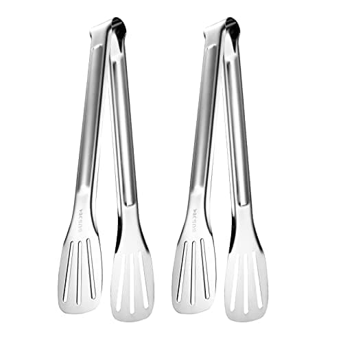 Image of Kitchen Tongs,2 Pcs Stainless Steel Cooking Tongs 304 Sturdy Resistant BarbecueTongs Buffet Tongs for Kitchen,Air Fryer,Toaster,BBQ (Silver)