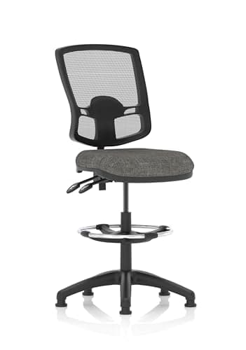 Image of Dynamic Eclipse Plus II Lever Task Operator Chair Deluxe Mesh Back With High Rise Draughtsman Kit Charcoal