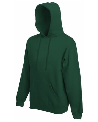 Image of Fruit Of The Loom Hoodie Hooded Sweatshirt Bottle Green XL
