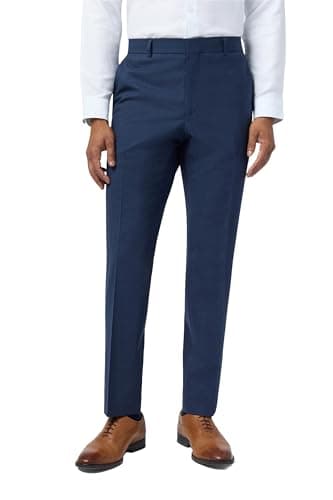 Image of Ted Baker Premium Panama Slim Fit Suit Trousers for Men in Blue